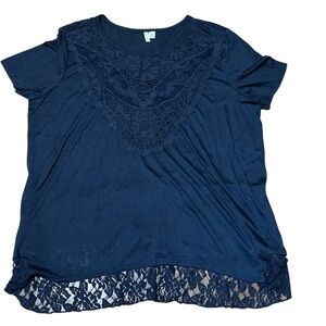 Cato Women’s Ladies Navy Short Sleeve Top XL